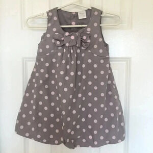 Old navy gray with pink polka dot dress 18-24 months